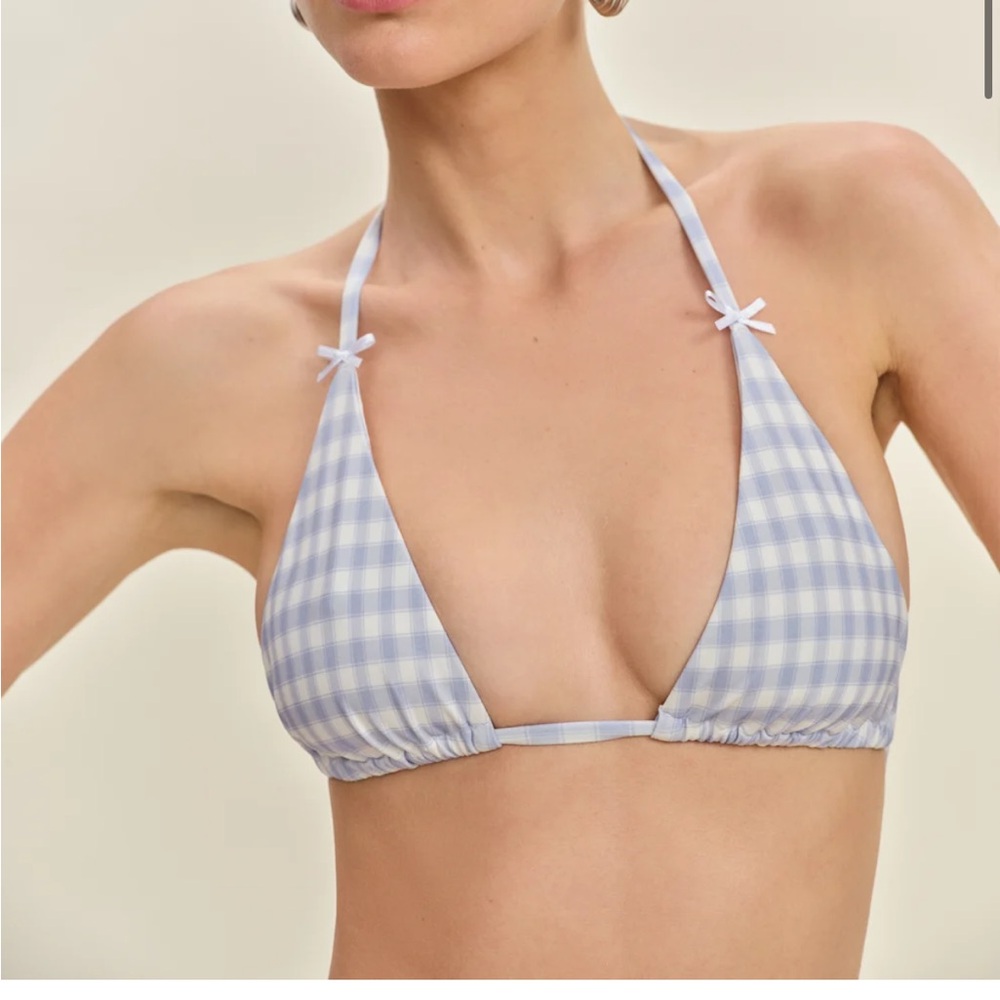 NWT reformation checked Azores Bikini Top size medium